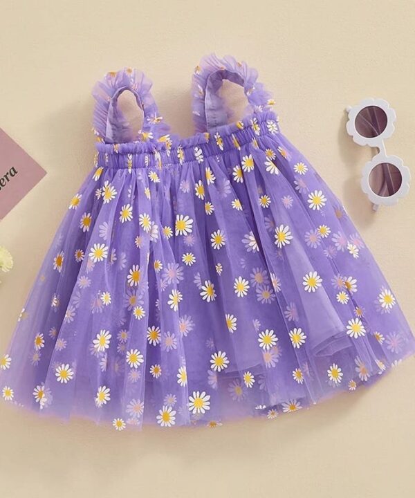 Vestido Tul Margaritas Lila